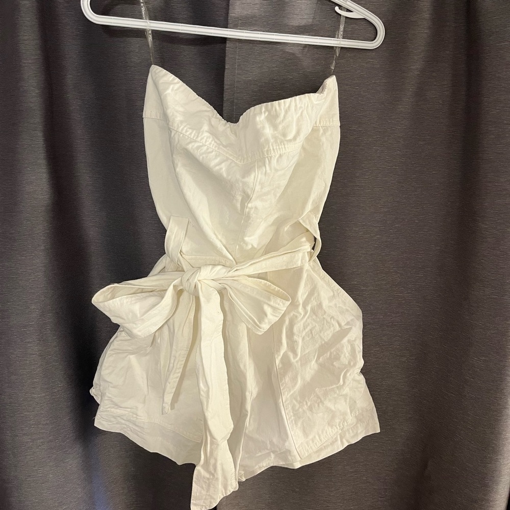 White, strapless, romper!